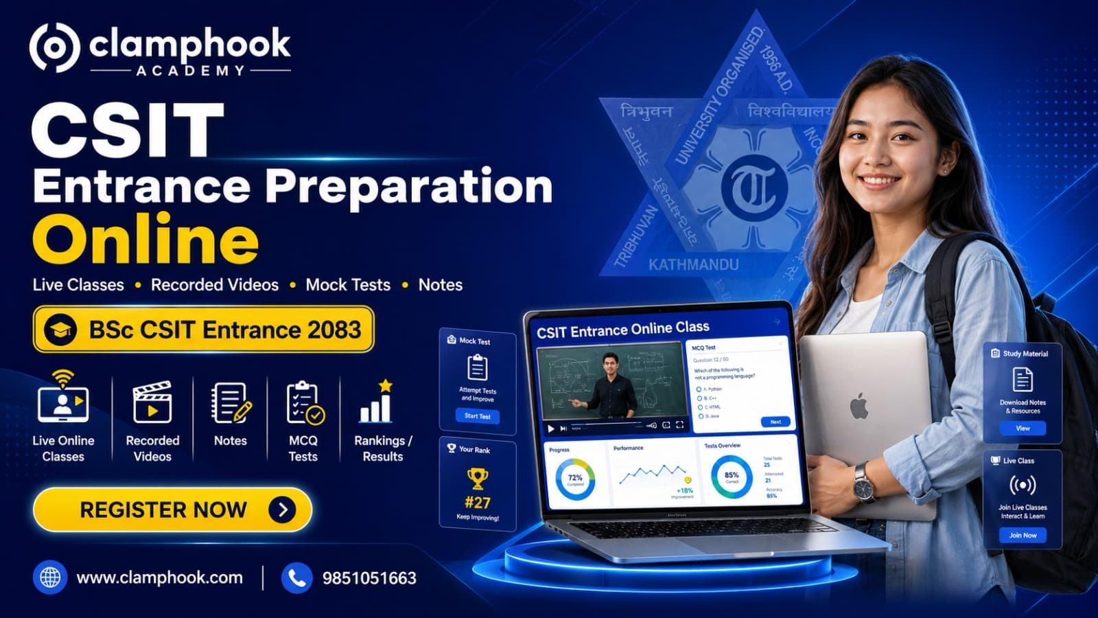 Clamphook: Bsc. CSIT Entrance Prepration 2083 (Online)